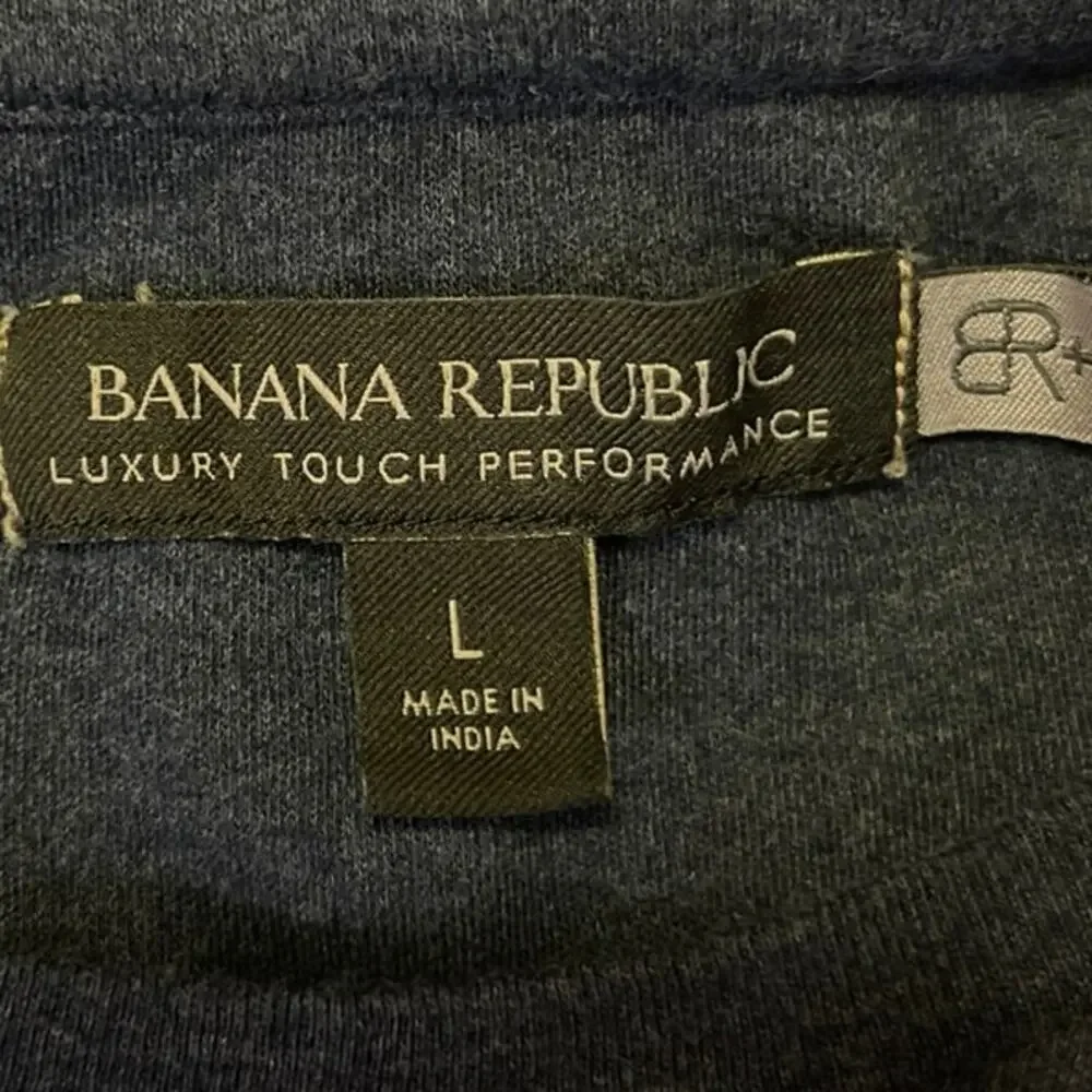 Banana Republic Luxury Touch Men's Blue Short Sleeve Performance T-Shirt Top L